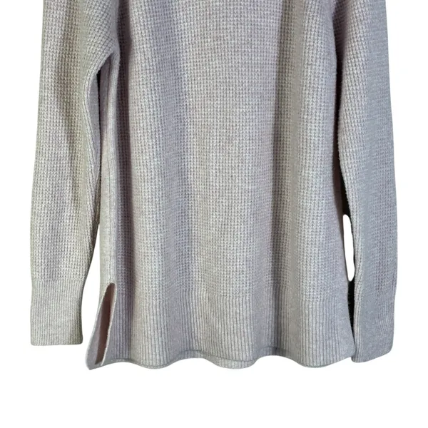 Loft Waffle Knit Turtleneck Pullover Sweater Lavender Purple Relaxed Size L - Image 4