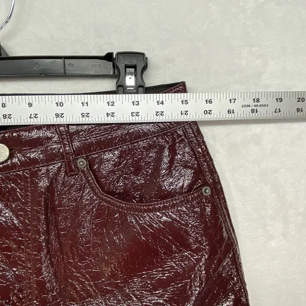 ASOS Jeans Womens 32x32 Oxblood‎ Vinyl Mid Rise 90's Straight Leg - Image 2