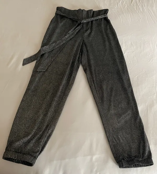 & Other Stories NWOT Peach Metallic Glitter Paperbag Joggers - Fits L/M 🪩 - Image 2