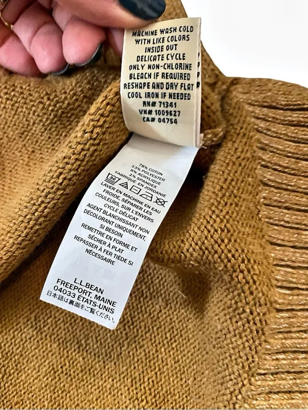 L.L.Bean Women's SuperSoft Waffle Sweater, Turtleneck Brown Medium - Image 7