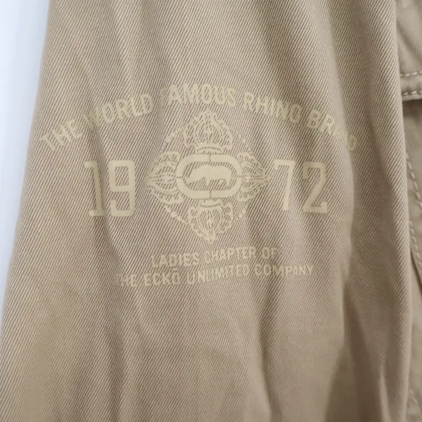 Ecko Red Womens Tan Khaki Utility Bomber Jacket Cropped Cotton Size L - Image 8