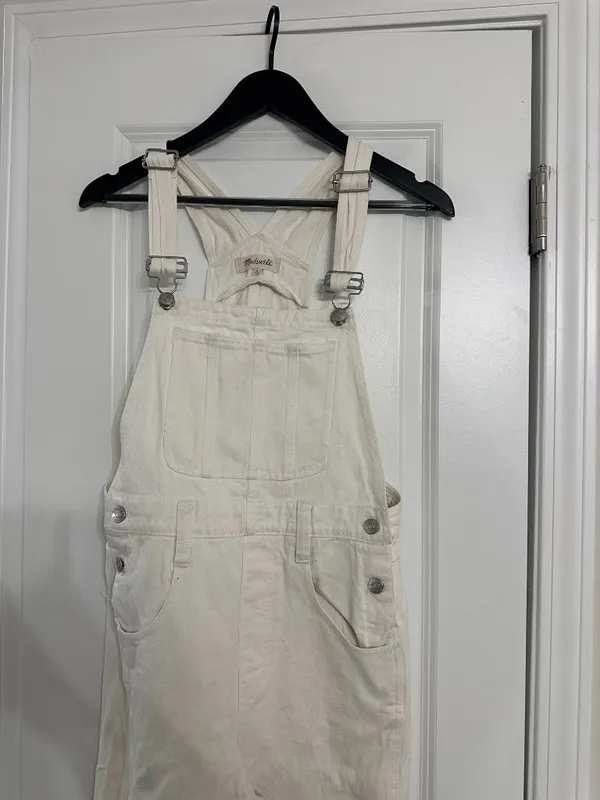 MADEWELL Straight-Leg Overalls in Tile White Size Small - Image 5