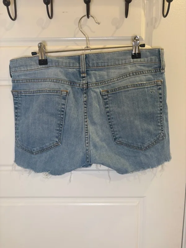 Rag & Bone Dre Denim Cutoff Shorts Size 28 Distressed Light Wash Raw Hem - Image 3