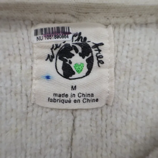 We The Free People Tunic Sweater Womens Medium Beige Stretch Ribbed Round Neck - Image 2