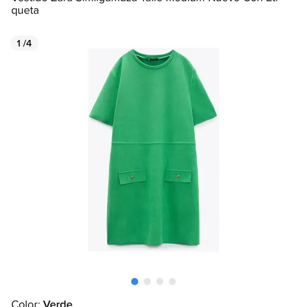 Zara Bright Green Mini Dress - Image 6