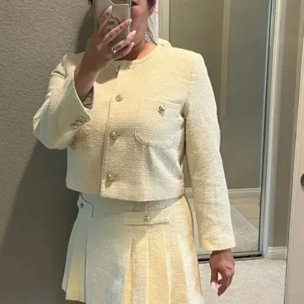 CeCe Butter Yellow Tweed Blazer SIZE 0 Lady Jacket Boucle Career Designer $149 - Image 6