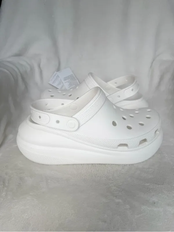 Crocs Classic Crush Platform Clogs White Color Unisex M8/W10 NEW - Image 2