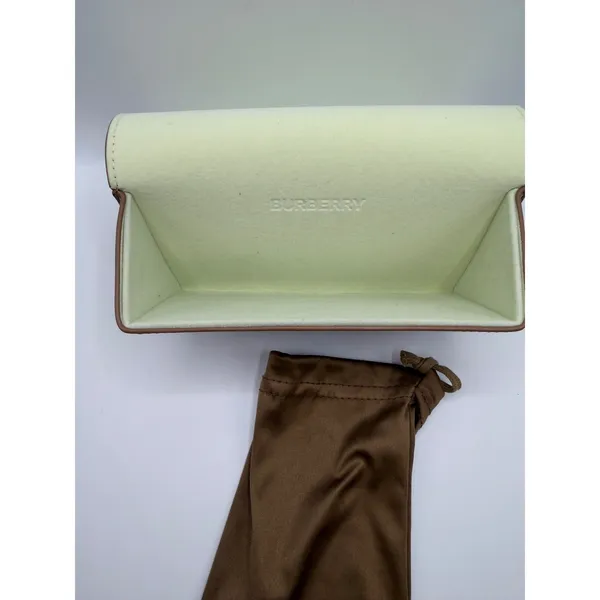 Burberry Tan Leather‎ Triangular Sunglasses Case with Dust Bag London England - Image 3
