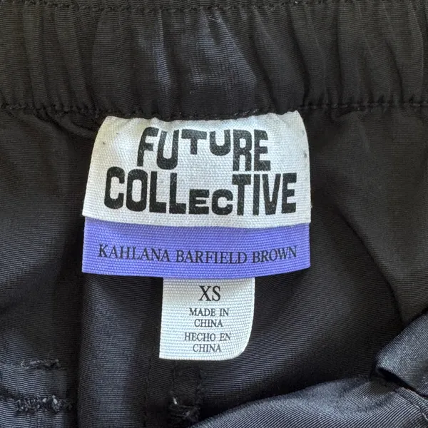 Future Collective Kahlana Barfield Brown Black Track Pants Zipper Cuff XS - Image 7