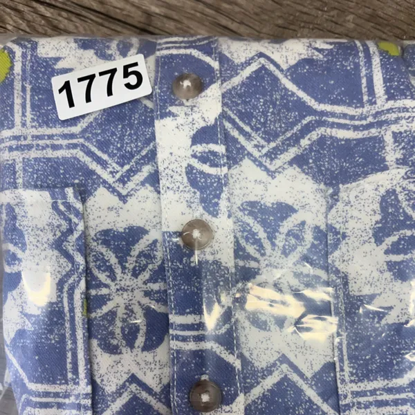 Anthropologie Pilcro Size S Blue Green Batik Long‎ Sleeve Button Up Top - Image 7