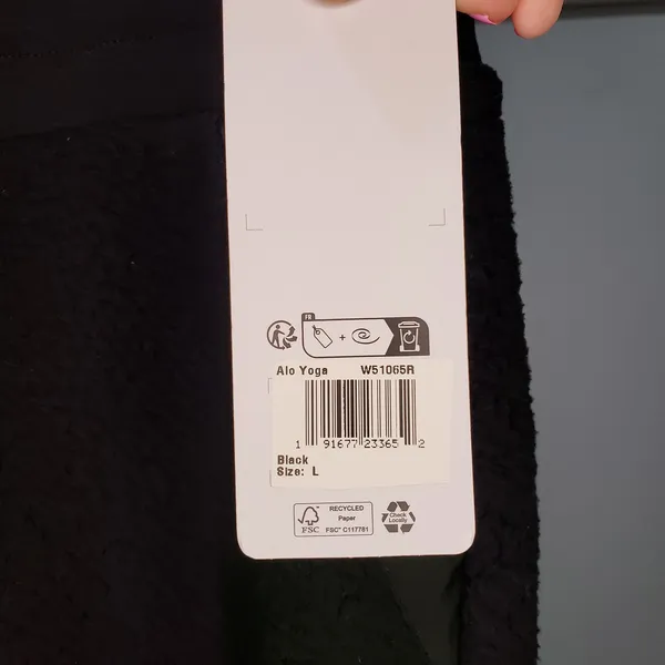 Alo Yoga MicroSherpa Solstice Sweatpants Black NWT Womens Large - Image 4