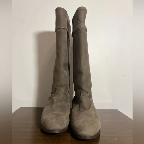 LL Bean Suede Riding Boots Tall Taupe Size 8 Made In Canada - Image 8