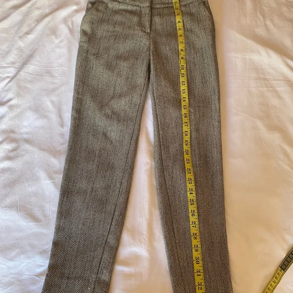 H&M Stylish Gray Herringbone Pants size 2 - Image 2