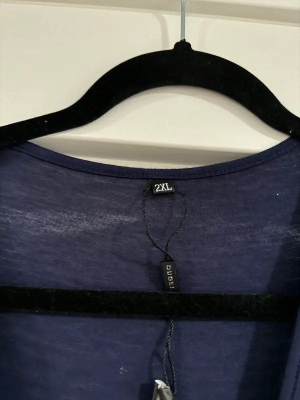 Long Sleeve Maternity Maxi Dress Blue Size XXL - Image 2