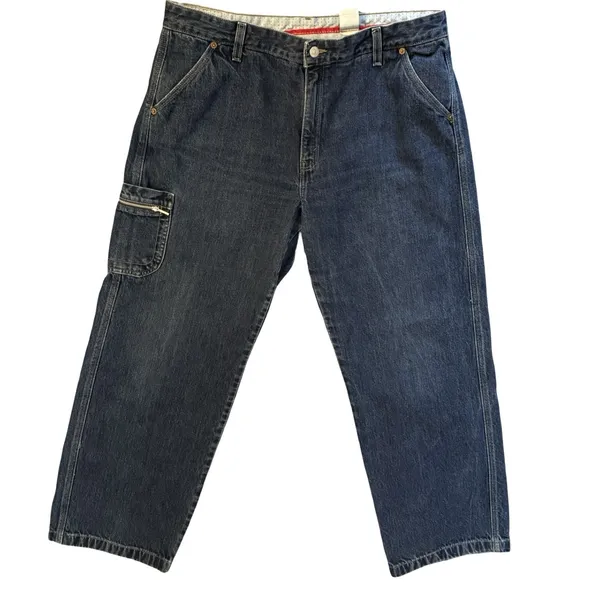 Levis Jeans Womens Size 16M Utility Cargo Jeans Dark Wash Carpenter Vintage Y2K - Image 7