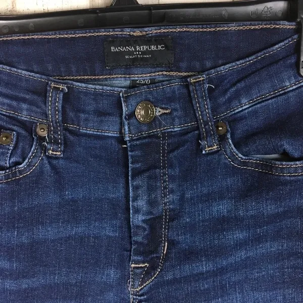 Banana Republic High Waisted Skinny Blue Jeans 0 v6x - Image 2