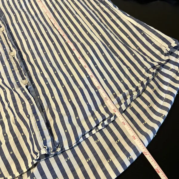Grayson The Hero Blue White Striped Dobby Dot Button Down Shirt Size 03 M - Image 9