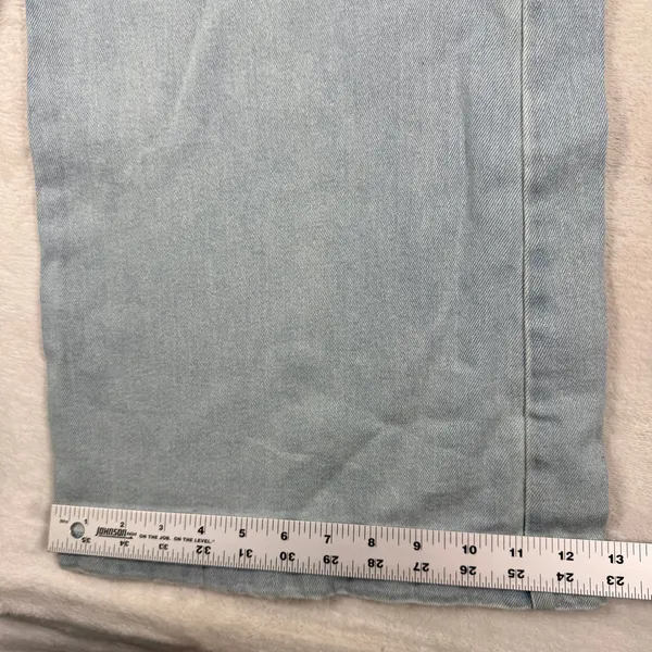 Amanda Uprichard Denim Jumpsuit Light Wash Wide Leg Sleeveless V-Neck Medium - Image 9