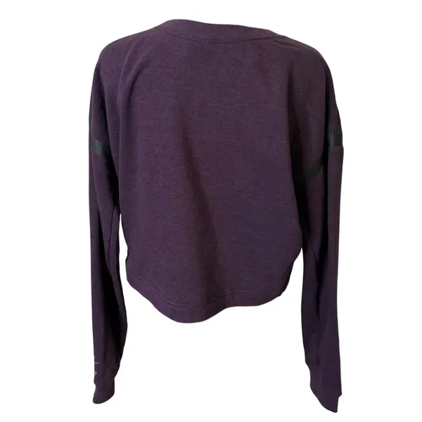 Nike Track & Field Purple Cropped Sweatshirt‎ Cozy Fleece Pullover Boxy Size M - Image 2