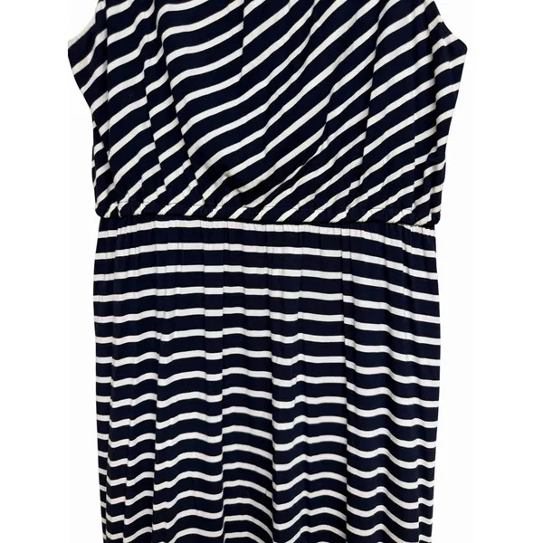Maeve Blue &‎ White Striped Maxi Dress Women's Size Large - Image 9