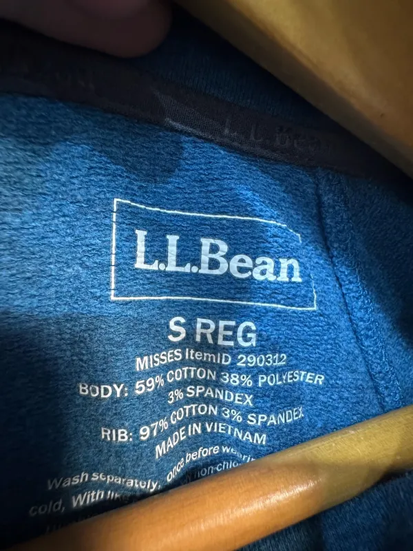 Blue L.L. Bean Funnel Neck Sweatshirt Size S EUC - Image 5