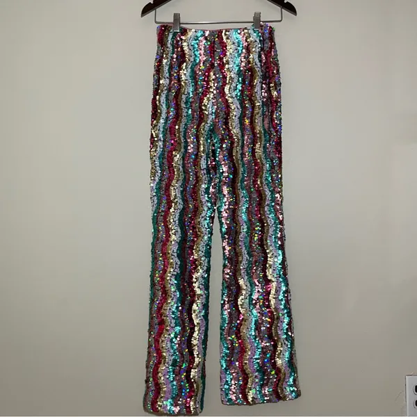 Free People Dance Again Sequin Straight Leg Pants - Image 7