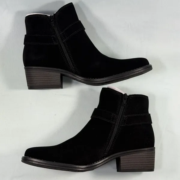 White Mountain Size-8M Women's Ankle Boot Black Geniune‎ Leather - Image 4