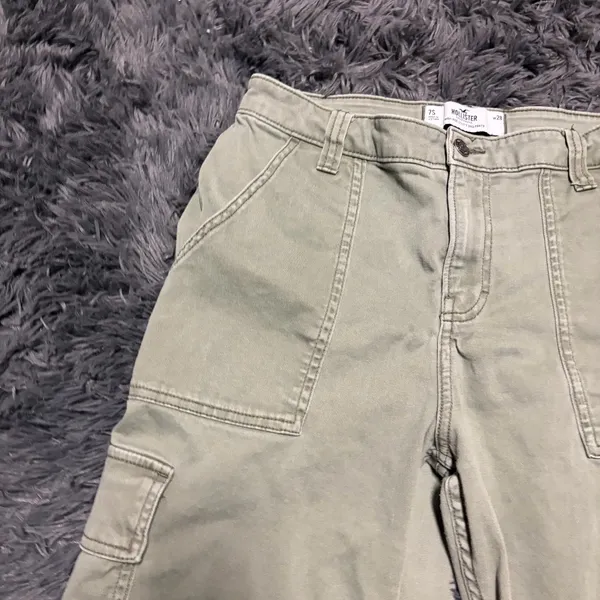 Hollister high-rise Olive Utility cropped green hiking y2k pockets Pants size 30 - Image 6