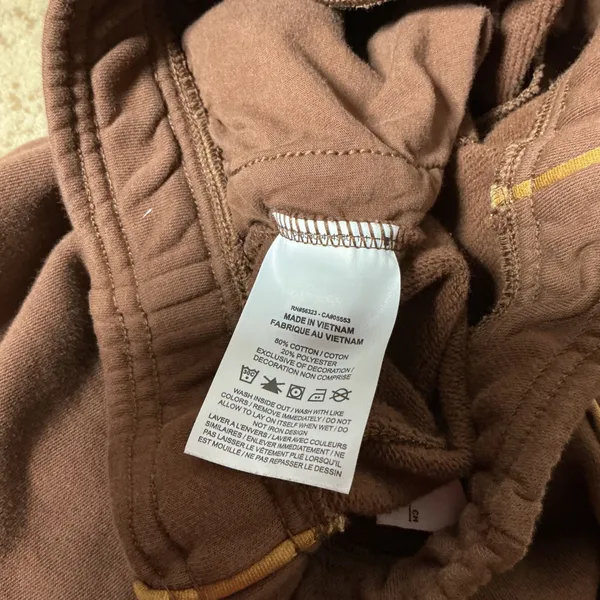 Nike Air Fleece Gold Piping Joggers Womens Small Brown Sweatpants DQ6563-259 - Image 5
