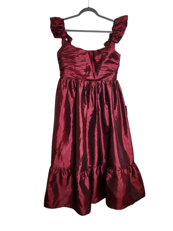 Lulus Burgundy Lace-up Back Midi Party Dress NWT Size XL Wedding Guest Dress - Image 3