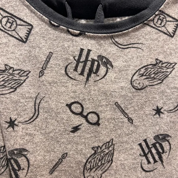 Harry Potter Pajama Set‎ Women's Gray Long Sleeve Top Pants Lounge Sleepwear M - Image 2