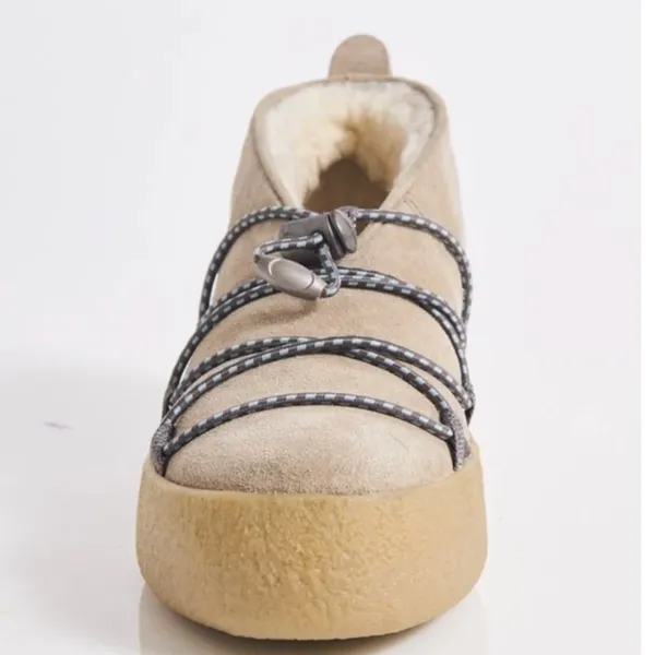 NEW Free People Snowdrop Micro Genuine Shearling Boot 9M, DUST BUNNY SUEDE - Image 6