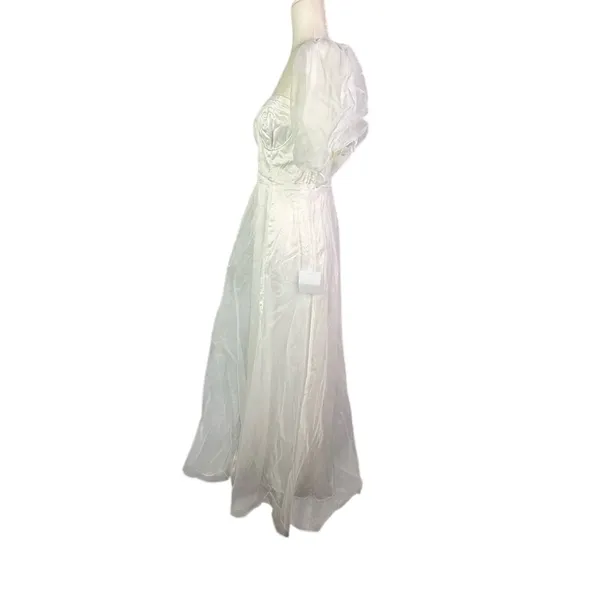 Lulus True Excellence White Bustier Off-The-Shoulder Gown Size Medium - Image 6