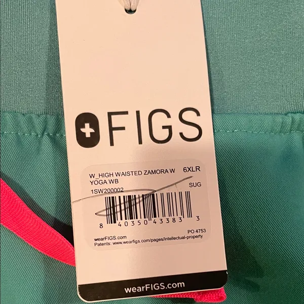 Womens New Figs High Waisted Zamora Yoga Jogger Scrub Pant Surgical Green 6XLR - Image 5