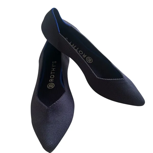 Rothy’s The Point Navy‎ Blue Knit Pointed Toe Flats Size 7.5 - Image 2