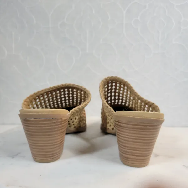 Seven Dials Womens Mule Heels 8 Brown‎ Cognac Woven Quinton Pointed Toe Clogs - Image 7