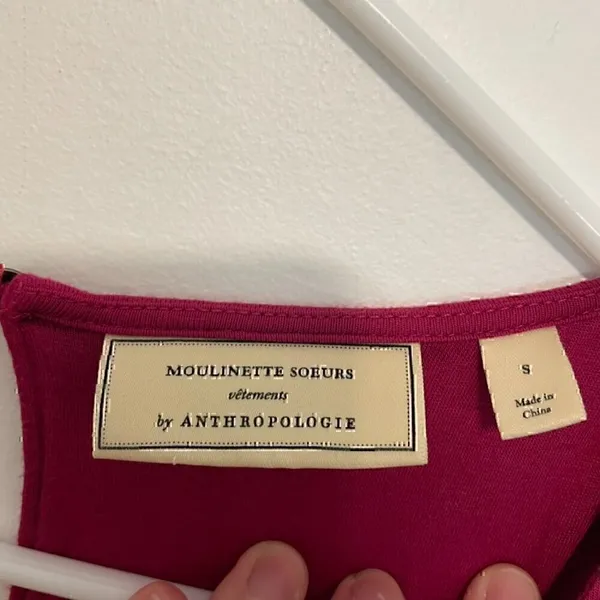 MOULINETTE SOEURS ANTHROPOLOGIE ANTHRO Alisande Jumpsuit Pink Crop Ankle NO BELT - Image 6