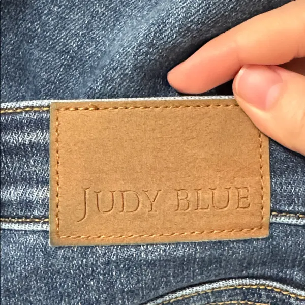 Judy Blue Skinny Fit Dark Wash Blue Stretch Denim Jeans Distressed Detais sz 28 - Image 11