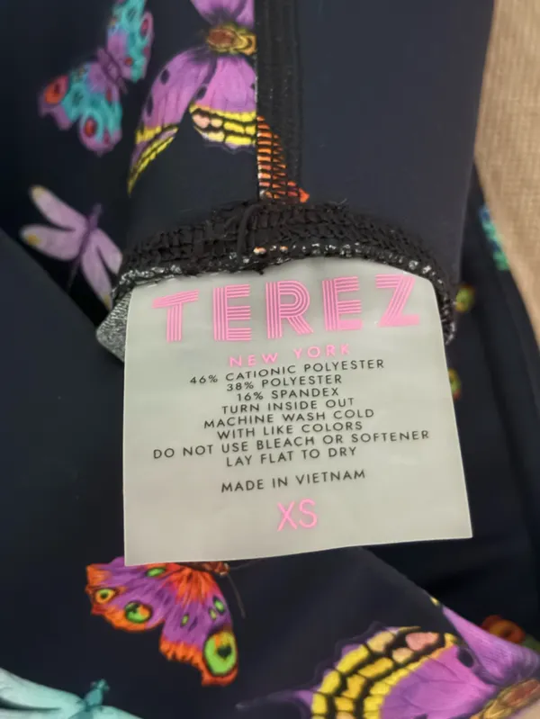 Terez Neon Butterflies Duo Knit 7/8 Leggings in Dragonfly and Butterflies - Image 4