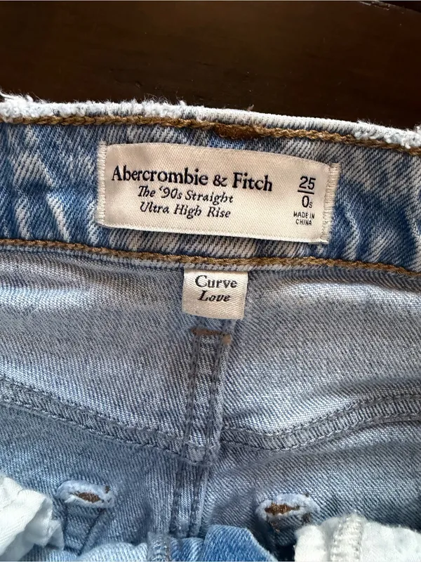 Abercrombie & Fitch The 90’s Straight Ultra High Rise Curve Love Jeans 25/0 - Image 3