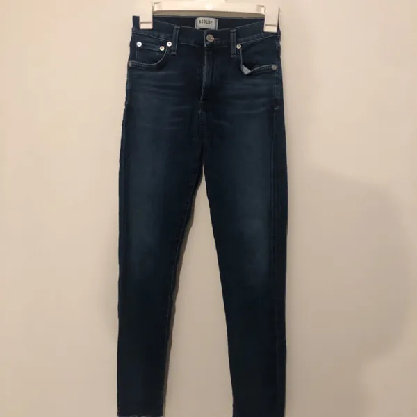 Agolde Sophie High Rise Cropped Jeans Womens 25 Step Raw Cut Off Hem Blue - Image 2