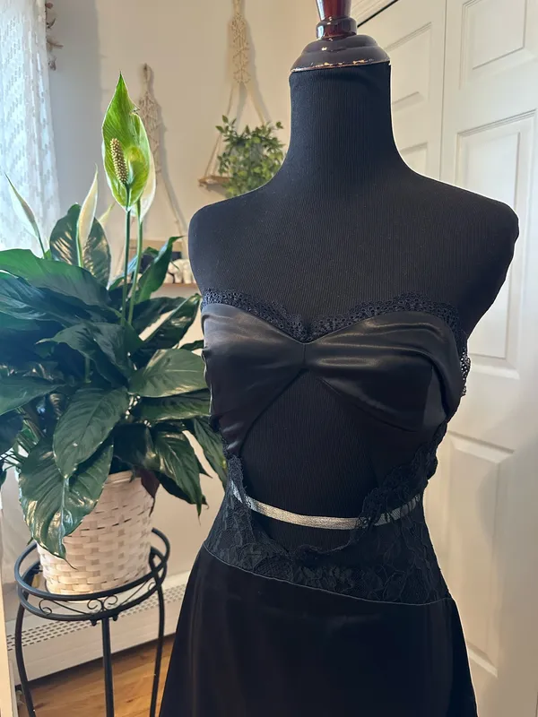 Generation Outcast Clothing Mini Satin Black Dress - Image 3