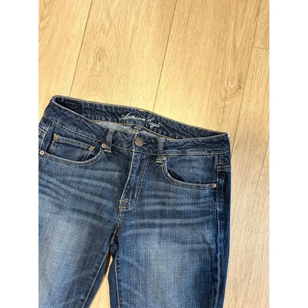 American Eagle Boyfit Jeans Womens 6 Dark Wash Stretch Relaxed Straight‎ Denim - Image 2