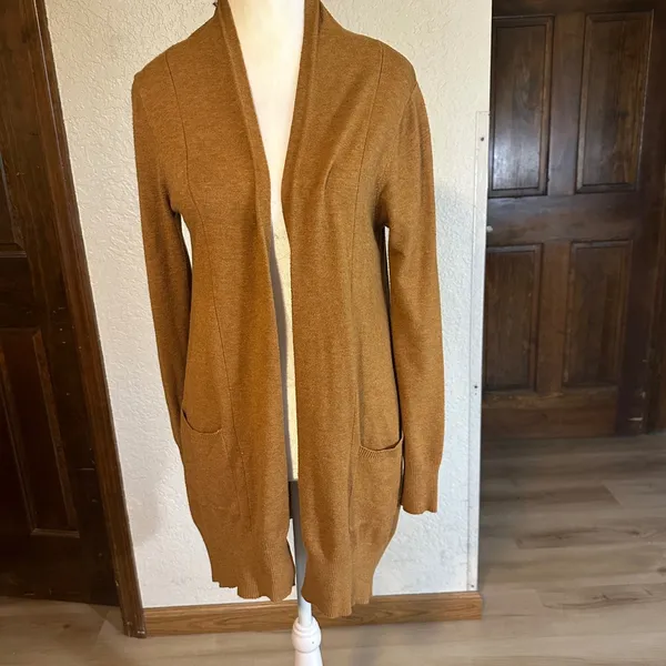 Dreamers Cardigan Sweater Brown M/L‎ Womens Open Front Long Sleeve Knit T1992 - Image 6