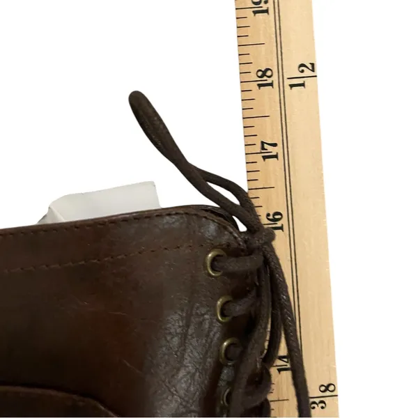 SODA Brown Knee High Faux Leather Rear Lacing Boots NIB - Size 6 - Image 14