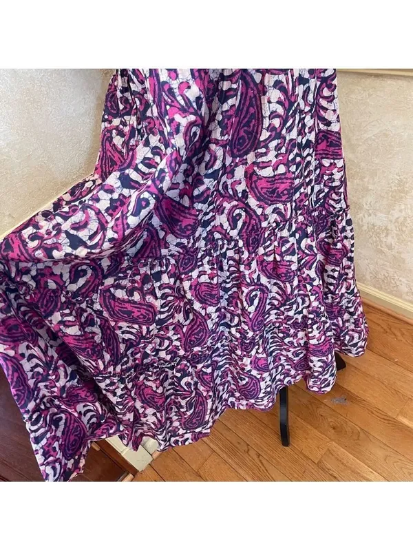 House of Harlow 1960 floral midi/maxi poplin cotton dress Sz L Fairy Cottagecore - Image 11