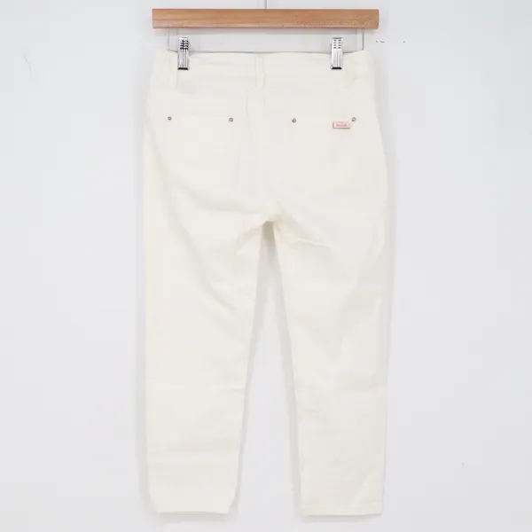Hixuanyan Fashion Jeans Womens 28 Cropped Cream White Distressed Excellent - Image 5