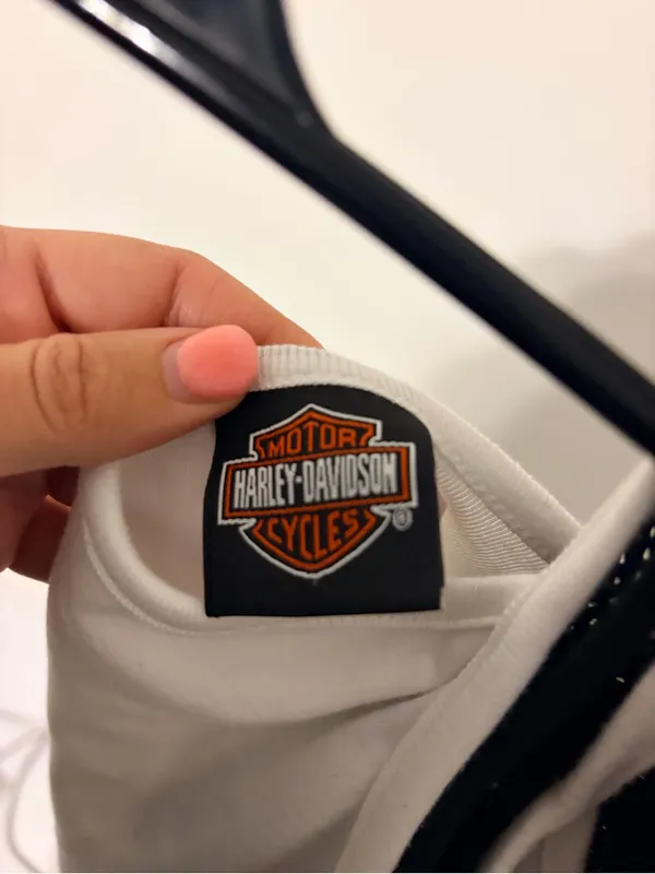 Harley-Davidson White Tank Top with Black Mesh Back - Image 5