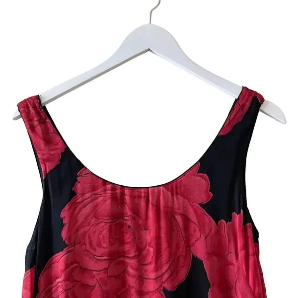 Nostalgia Floral Red and Black Bohemian Maxi Flowy Lined SZ M - Image 2