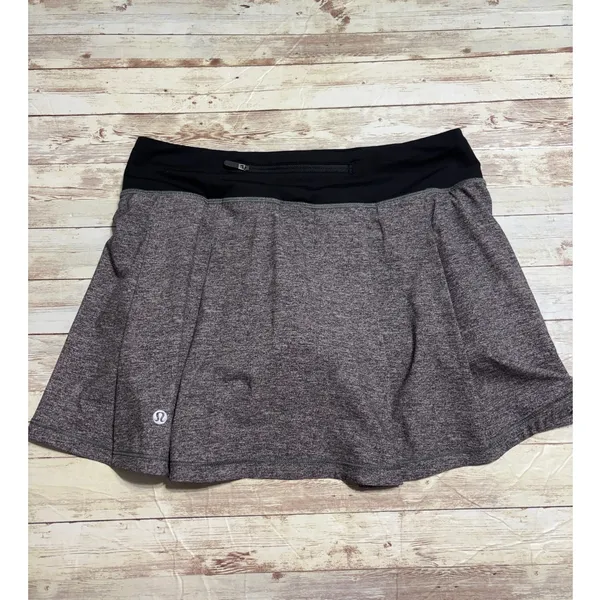 Lululemon Pace Rival Skirt Women's Size 6 Tall Heathered Gray Skort Tennis - Image 2